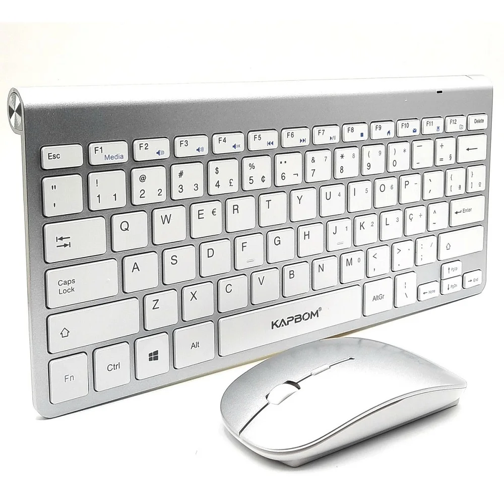 Wireless Wireles Keyboard And Mouse Kit Usb Computer TEC ABNT2