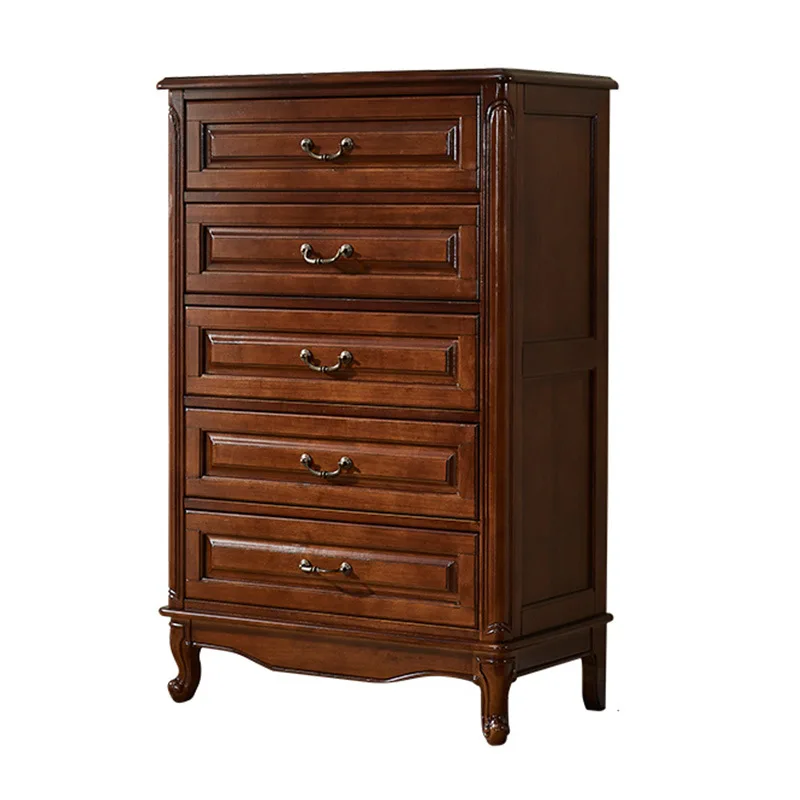 

American all solid wood retro chest living room simple drawer storage