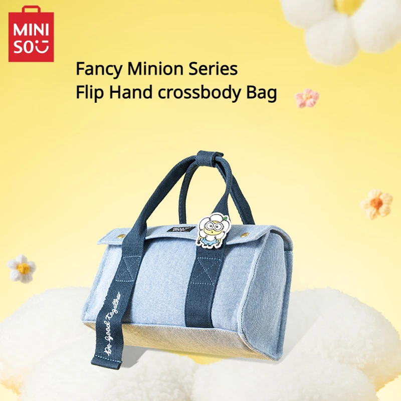 

MINISO Flip Hand Crossbody Bag Flower Minions Series Cute Large Capacity Easy To Carry Birthday Gift Cartoon Figures Peripheral