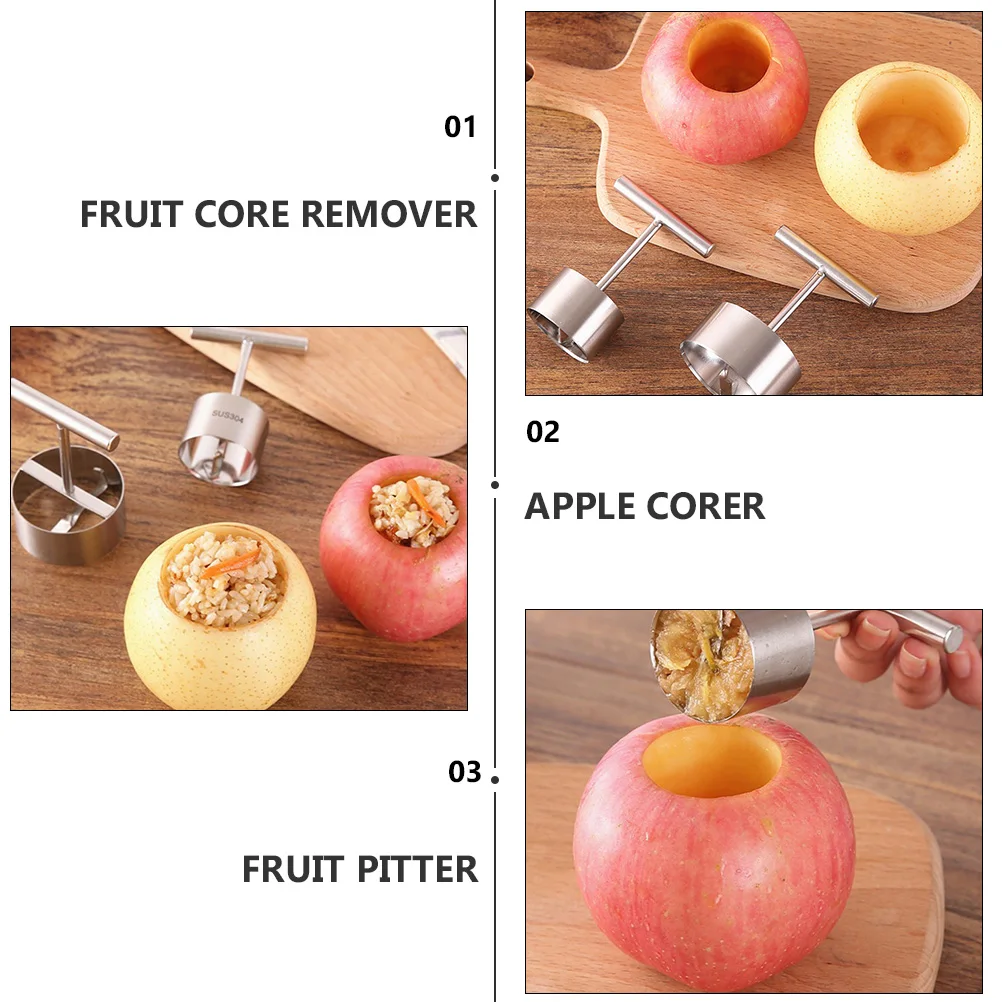 

Stainless Steel Fruit Corer Tool Core Remover Hole Digger For Apples Pears Easy Cleaning Kitchen Gadget Sharp Efficient