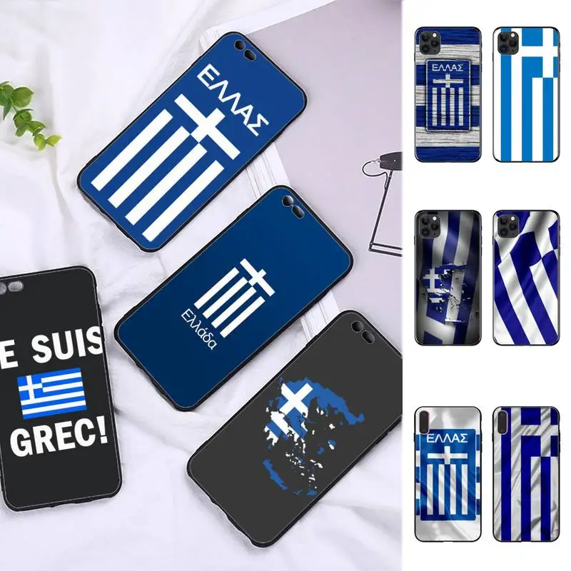 MaiYaCa Greece Greek National Flags Phone Case for iPhone 11 12 13 Mini Pro Max 8 7 6 6S Plus X 5 SE 2020 XR XS Funda Cover