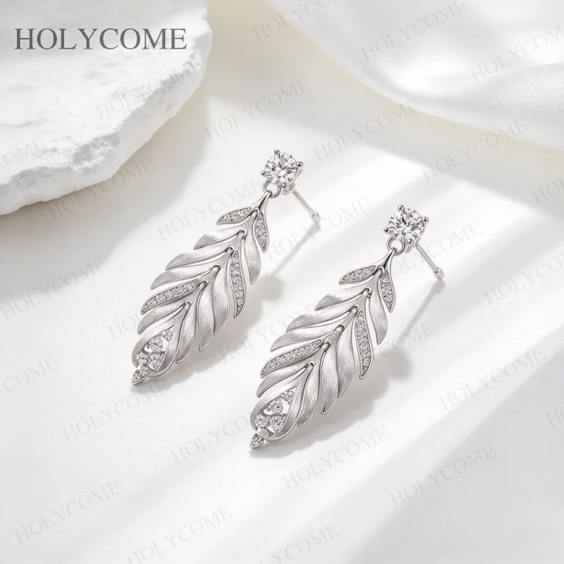 925 Sterling Silber Rundschliff VVS1 D-Farbe Echte GRA Moissanit Diamanten Edelstein Tropfen-Ohrringe Feiner Schmuck – Detail 9