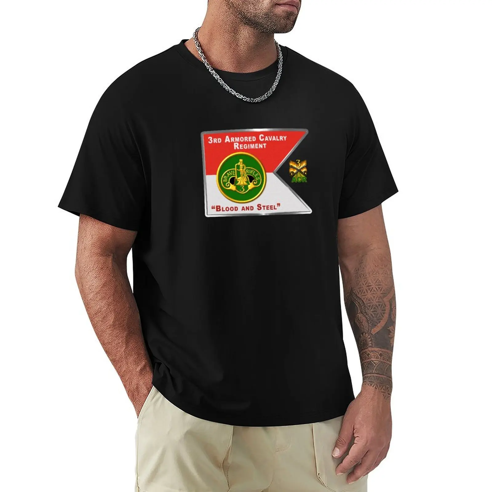 

3rd Armored Cavalry Regiment ACR “Brave Rifles” T-Shirt oversized graphic tee Short sleeve tee black t-shirts for men