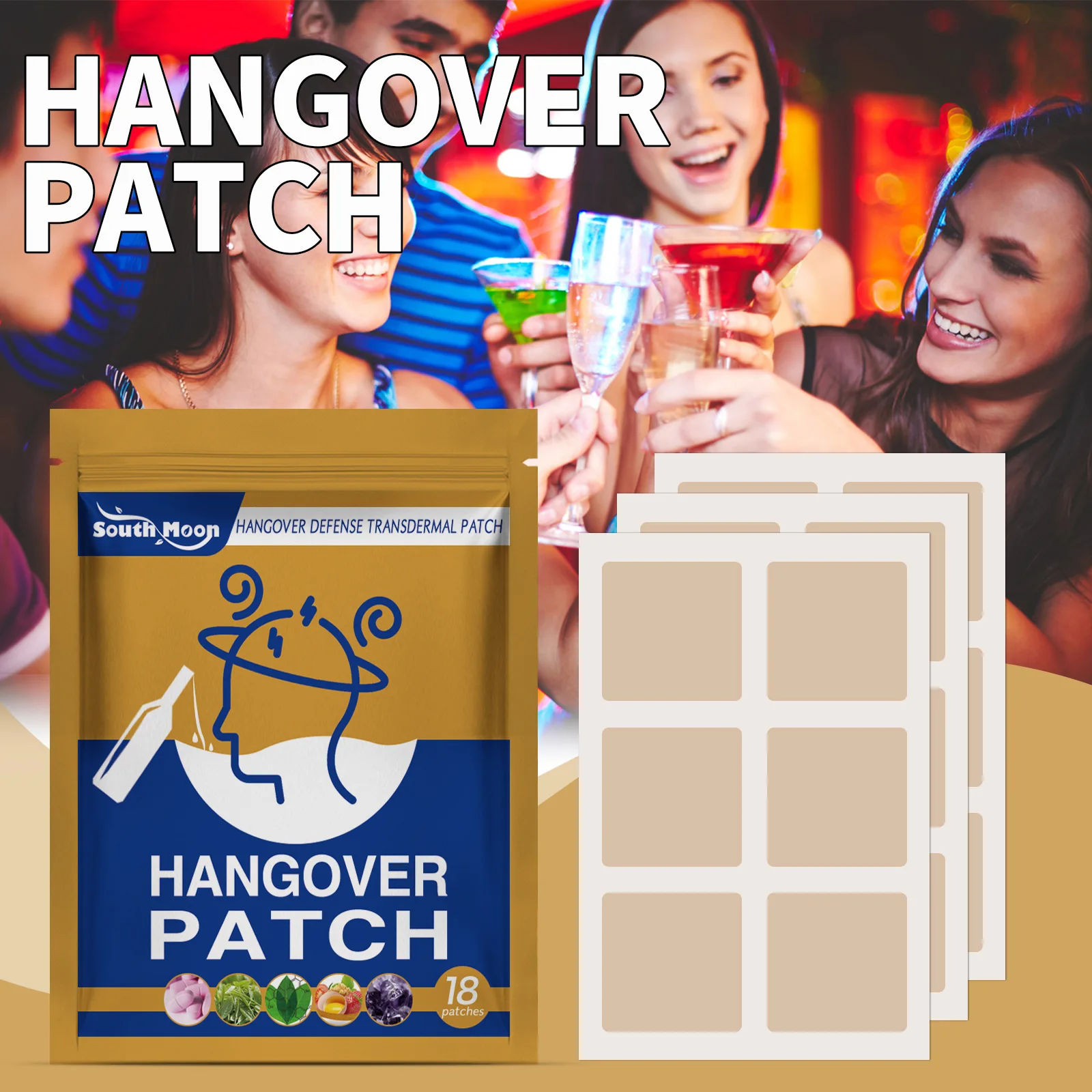 Vitamin Anti-alcohol Patch Prevention Plaster Chinese herbal Medicine Recover faster or dispel the effects of alcohol Hangover