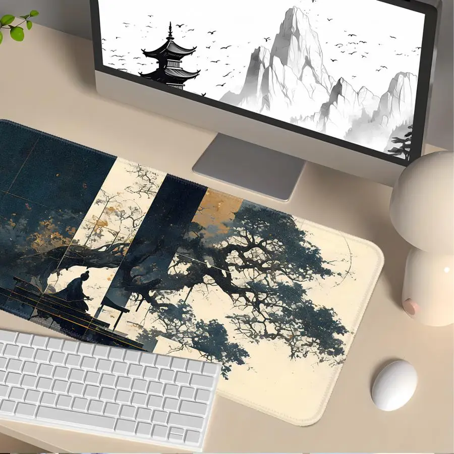 Ink Wash Painting Mouse Pad Computer Laptop Pad office Pad Desk accessories Game Console Pad Keyboard Mouse Pad rubber