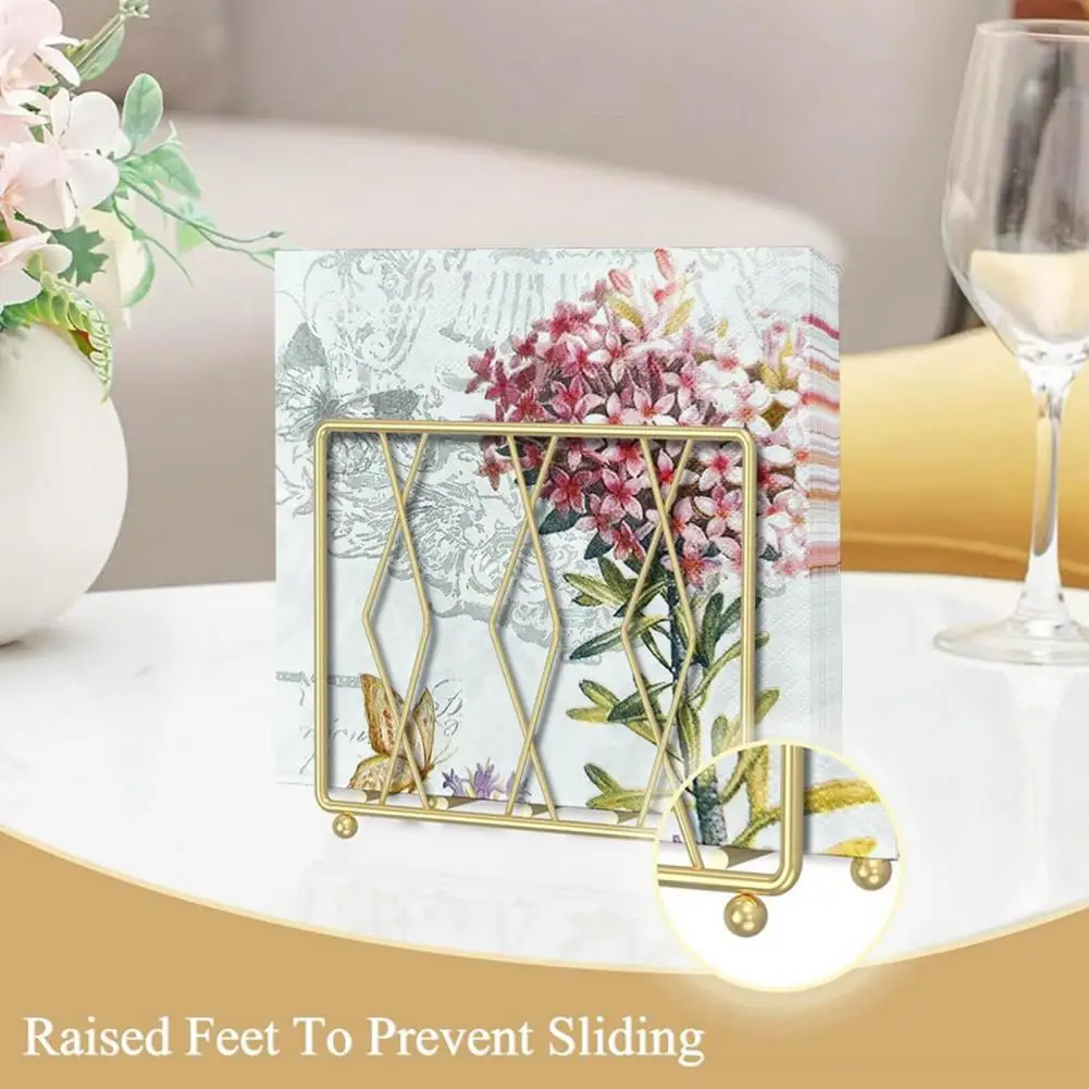 Modern Napkin Holder Metal Napkin Dispenser Elegant Metal Napkin Holder for Kitchen Dining Table Decor Modern Upright for Paper