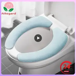 Universal Adhesive Toilet Pad Flannel Toilet Seat Covers Reusable Toilet Seat Filling Washable Bathroom Mat Seat Cover