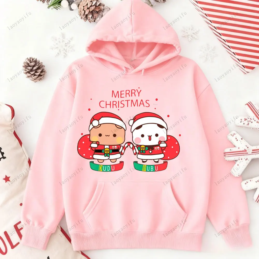 MERRY CHRISTMAS Paar Hoodies Bubu Dudu Hoodie Sweatshirt Cartoon Kawaii Print Pullover Harajuku Männer Frauen Pullover