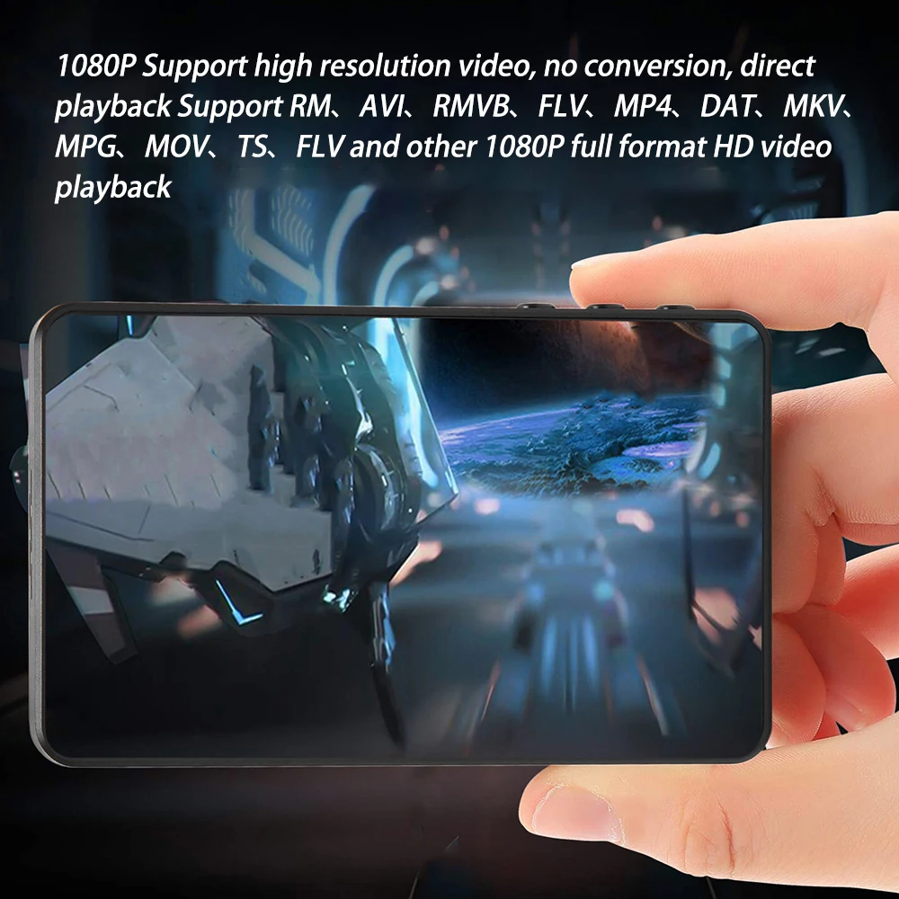 4 بوصة مشغل بلوتوث MP3 مشغل موسيقى مكبر صوت مدمج 16G شاشة كاملة تشغيل فيديو MP4 مع تسجيل راديو FM لـ Walkman