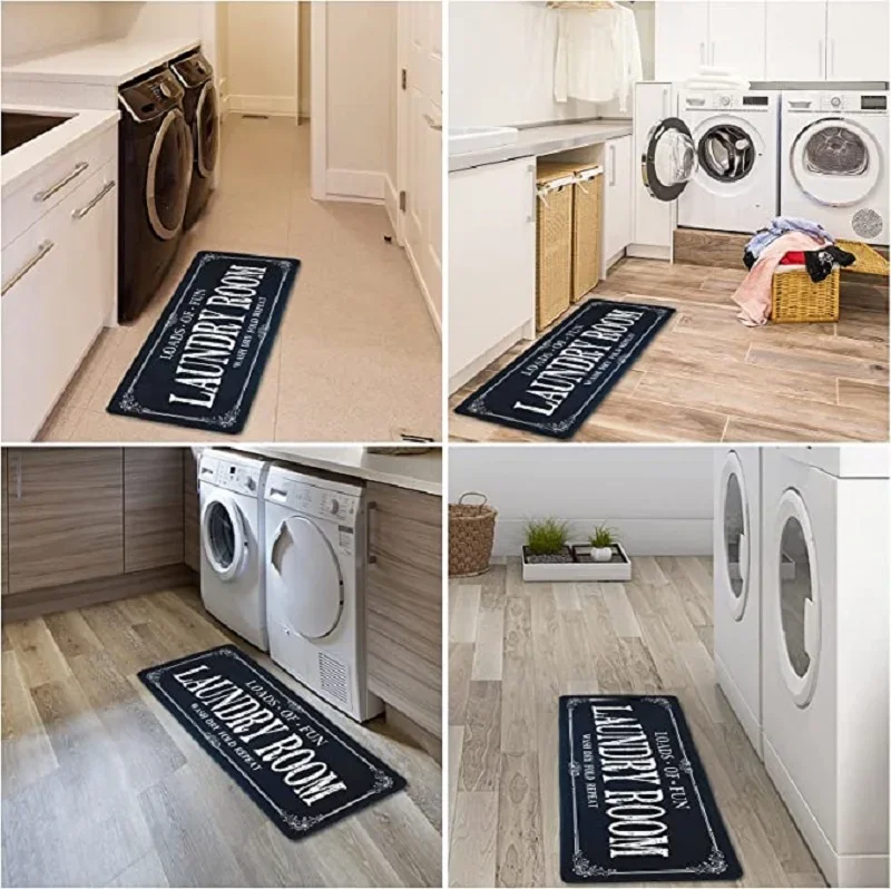 Kitchen Rug Laundry Room Decorative Floor Mat Anti-slip Bedroom Living Room Hallway Long Strip Carpet Home Decor