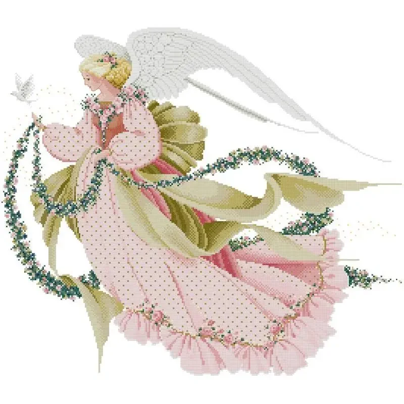 Angel Series Character Patterns Cross Stitch Kits  Aida 16CT 14CT 11CT Count Canvas Printed Cloth Embroidery Kit DIY Home Decor