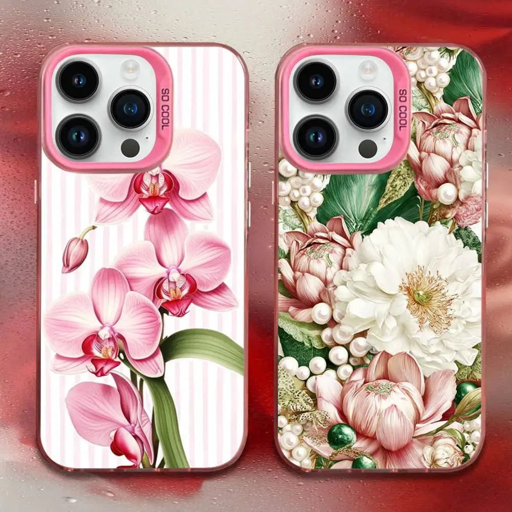 

Elegant Pink and Blue Orchid Phone Case For iPhone 17,16,15,14,13,12,11,Mini,Pro,E,MAX Pink Candy Matte Shockproof Cover