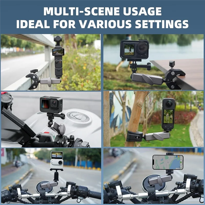 

-A99Z Camera Mount Clamp Super Clamp Pole Mount For Phone, Gopro Hero 13 Hero 12 11 10 9 8 7 6 5, Insta360, DJI Osmo Canon