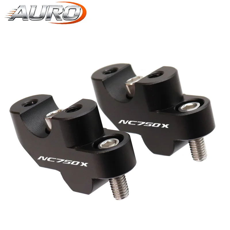 CNC Aluminum Motorcycle Handlebar Risers Lifting Heightening Clamp Mount 1 Pair For Honda NC750X DCT Modification Accessories view 4
