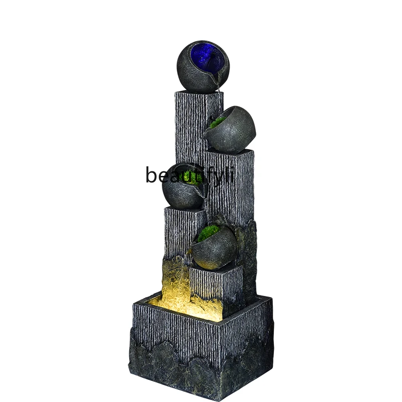 

Modern simple home circulation, floor-to-ceiling fountain water feature, office landscape creative light luxury ornament