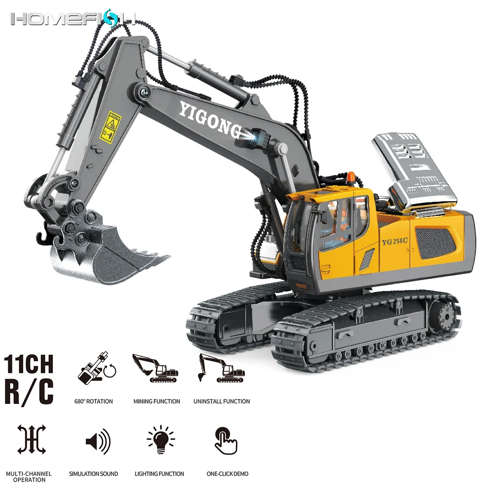 Escavadeira rc carro brinquedos de controle remoto carro brinquedos para meninos rádio controle escavadeira caminhão basculante bulldozer carro elétrico crianças brinquedos presente