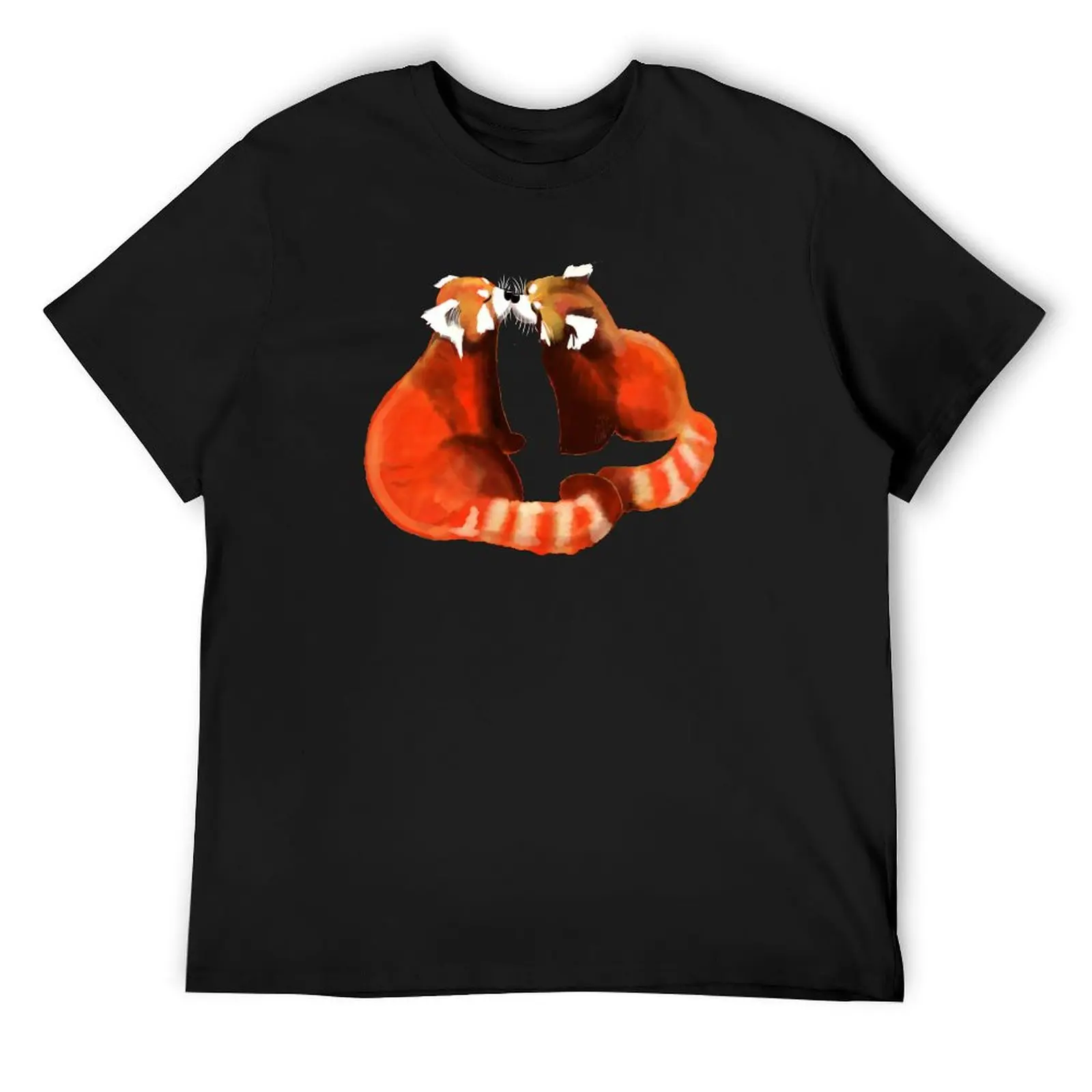 

Red Panda Kiss Cute Couple T-Shirt oversized t shirt cute clothes sports fans Men's t-shirt