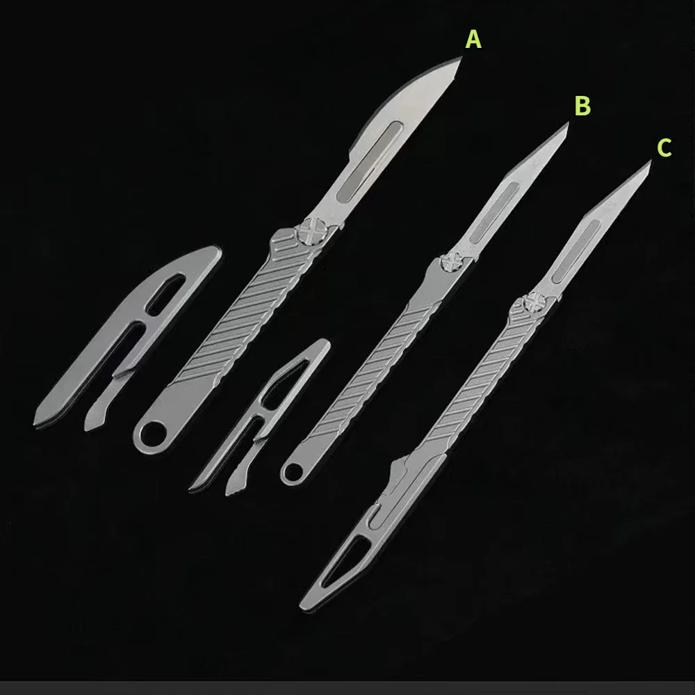 New Titanium Alloy Surgical Knife with Straight Handle Universal Medical Tool Art Knife Paper Cutting Essential for Unboxing