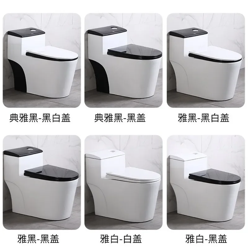 for European Light Luxury Ceramic Toilet Water Saving Siphon Household Black Floor Drain