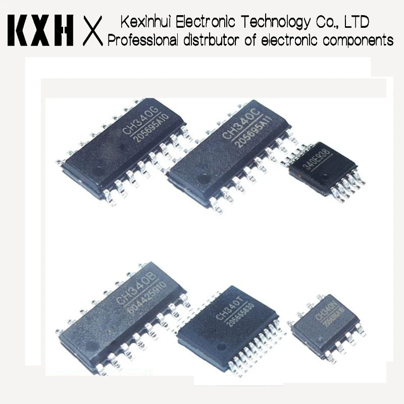 10pcs/lot 100% New original CH340G CH340C CH340E CH340T CH340B CH340N SOP SMD USB to UART Interface