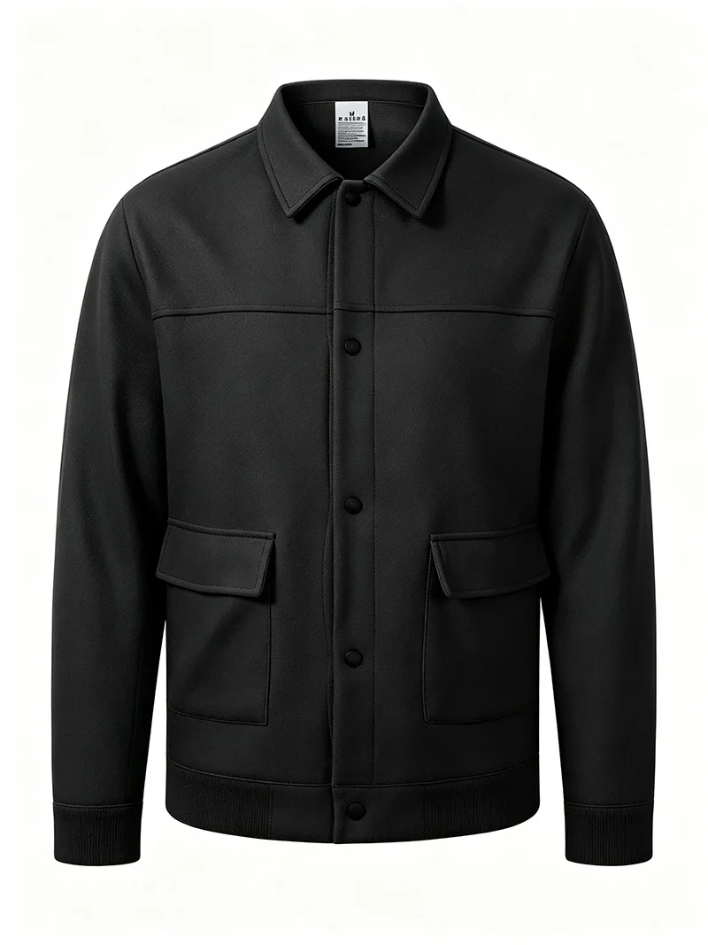 Herren Kurzarm-Hemdjacke mit Bürstenfutter, Langarm, Druckknöpfe, Lockerer Schnitt, Weich, Warm, Lässige Oberbekleidung für den Alltag, Herbst und Winter – Detail 18