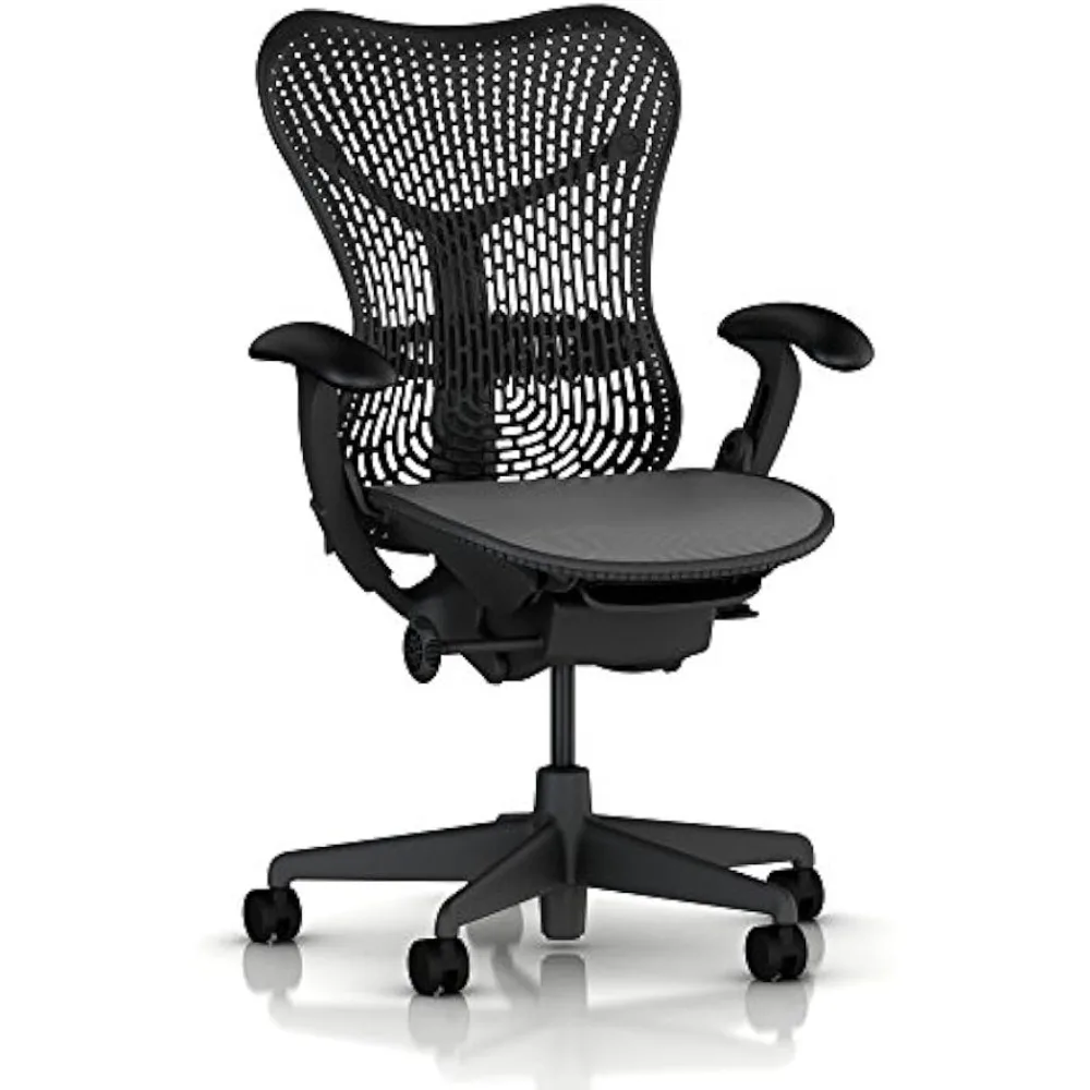 

"Fully Featured Mirra Chair with Forward Tilt, Adjustable Arms, FlexFront Seat, Tilt Limiter, Lumbar Support, and Hard Floor Com