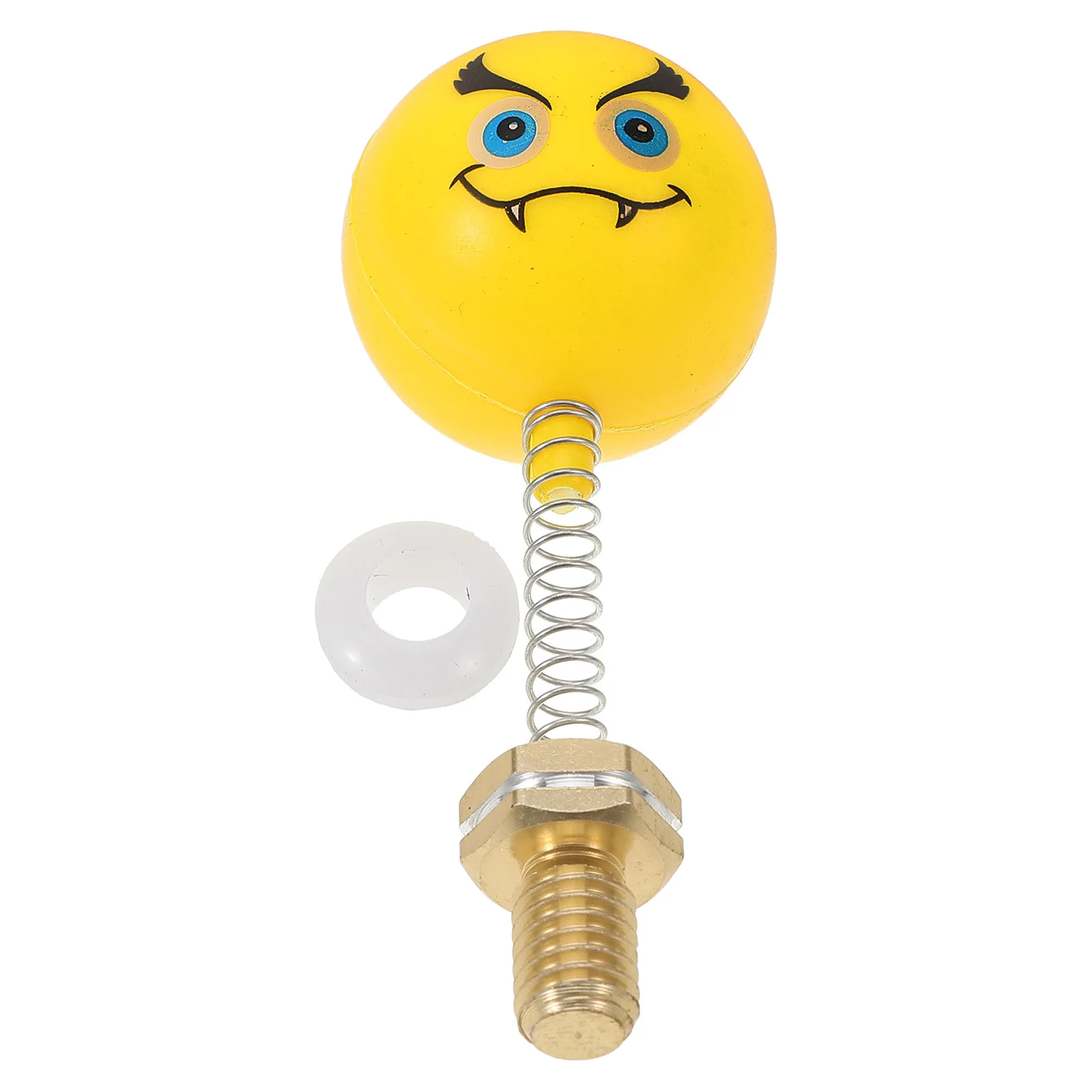 

Cartoon Smiling Face Screw Motorcycle Spring Bubbling Decor Unique Eye-Catching Design Durable ABS Steel Wire Easy Installation