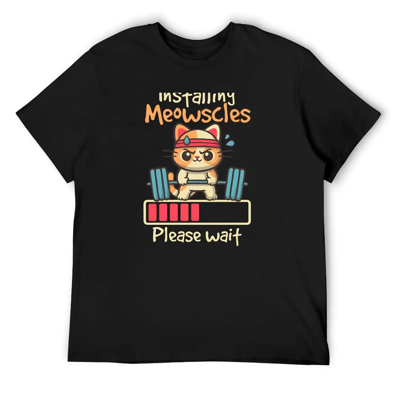 Installing Meowscles T-Shirt sweat graphics mens big and tall t shirts