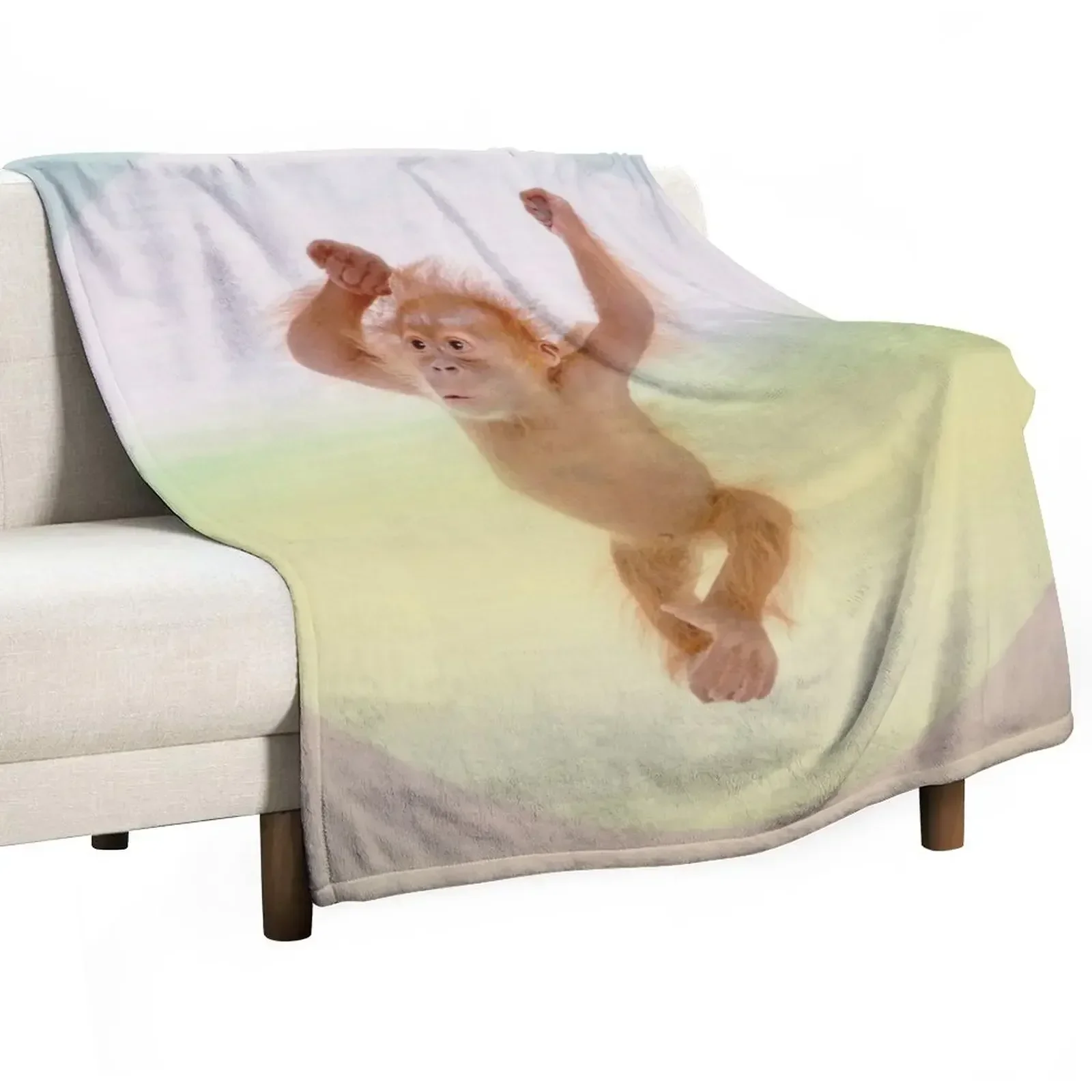 Save Orangutan Throw Blanket Thins Tourist Bed covers Blankets