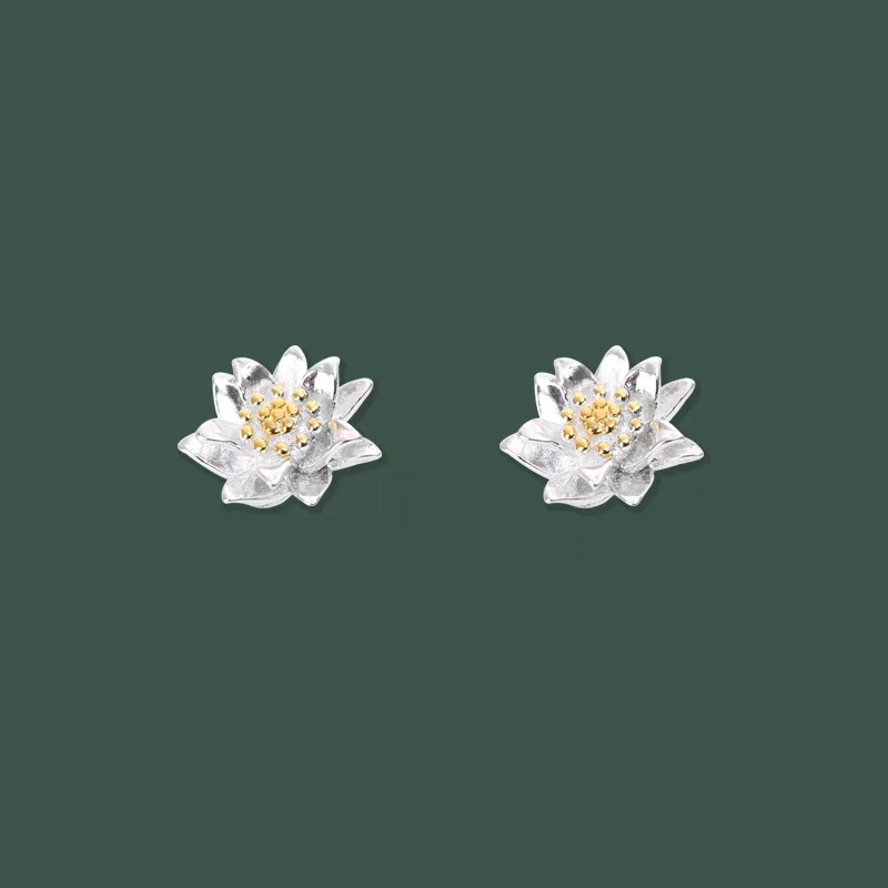 925 Sterling Silver Flower Stud Earrings Elegant Sophisticated Design Gift for Girls Korean Style Simple Earrings for Women