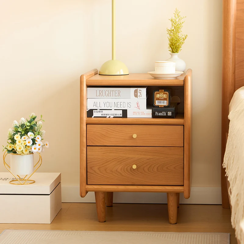 

DSA all solid wood bedside cherry wood narrow bedside table log small household bedroom simple bedside table