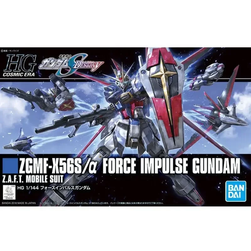 Genuine Original Bandai Gundam HGCE 1/144 ZGMF-X56S/α Force Impulse Gundam Gunpla Model Kit Anime Figures Action Figure Toys