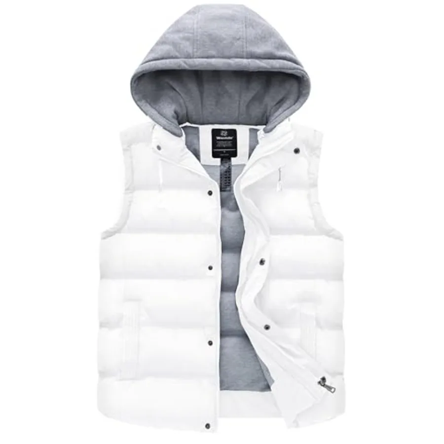 

wantdo Women's Quilted Puffer Vest Thicken Warm Winter Coat with Removable Hood