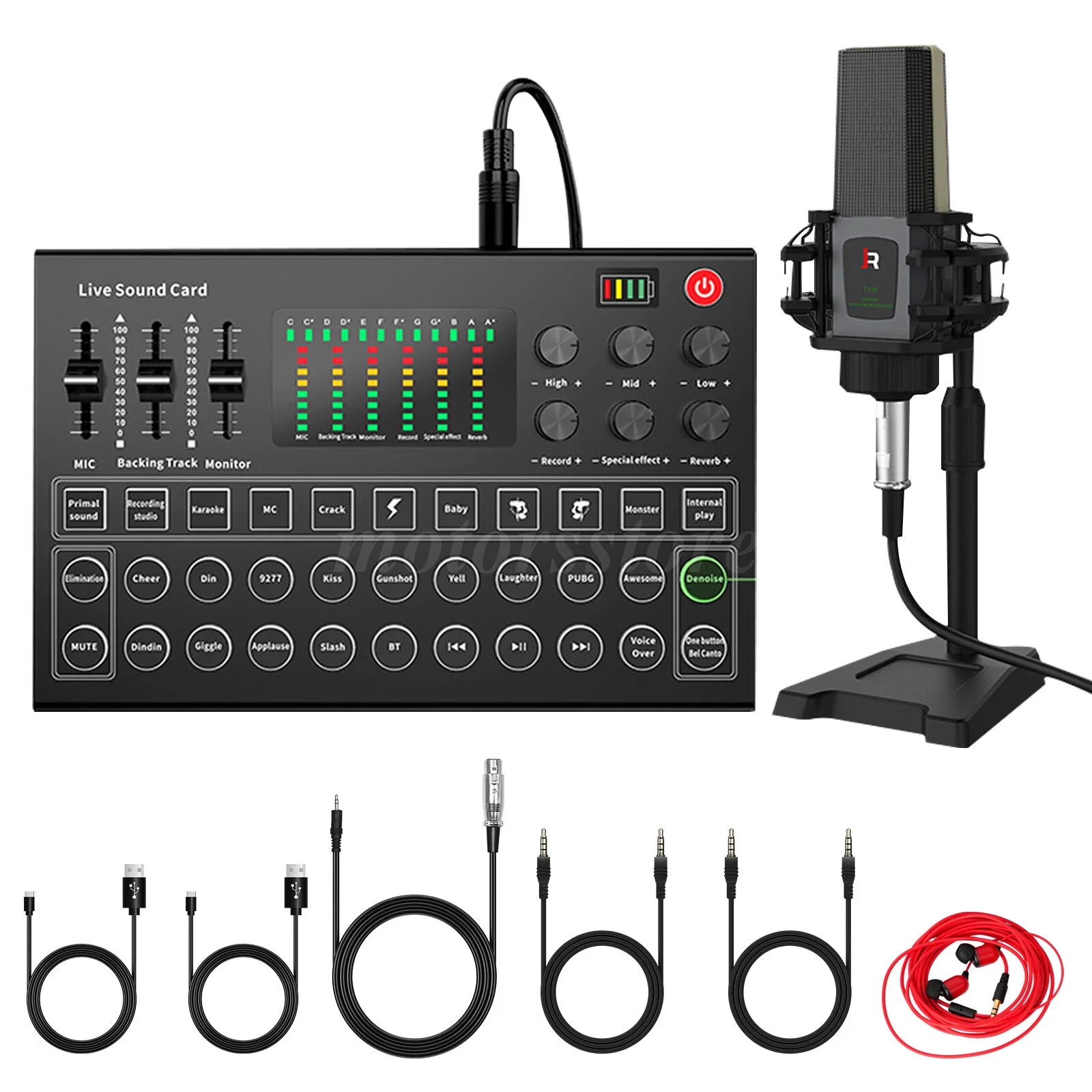 

Recording Studio Equipment Podcast Equipment Bundle Kit Audio Interface DJ Mixer