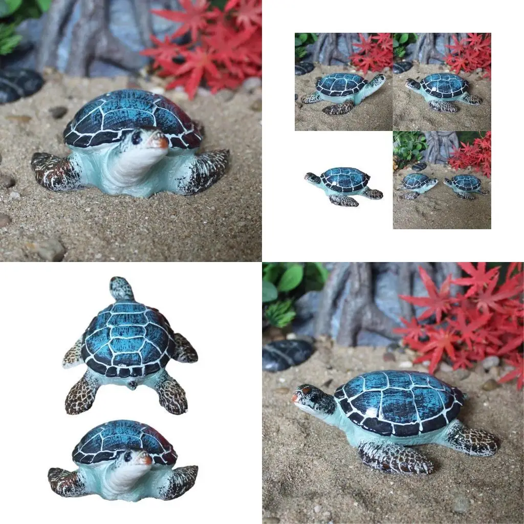 

E8BD Resin Beach Sea Turtles Miniature Figurine Garden Decoration Fairy Garden