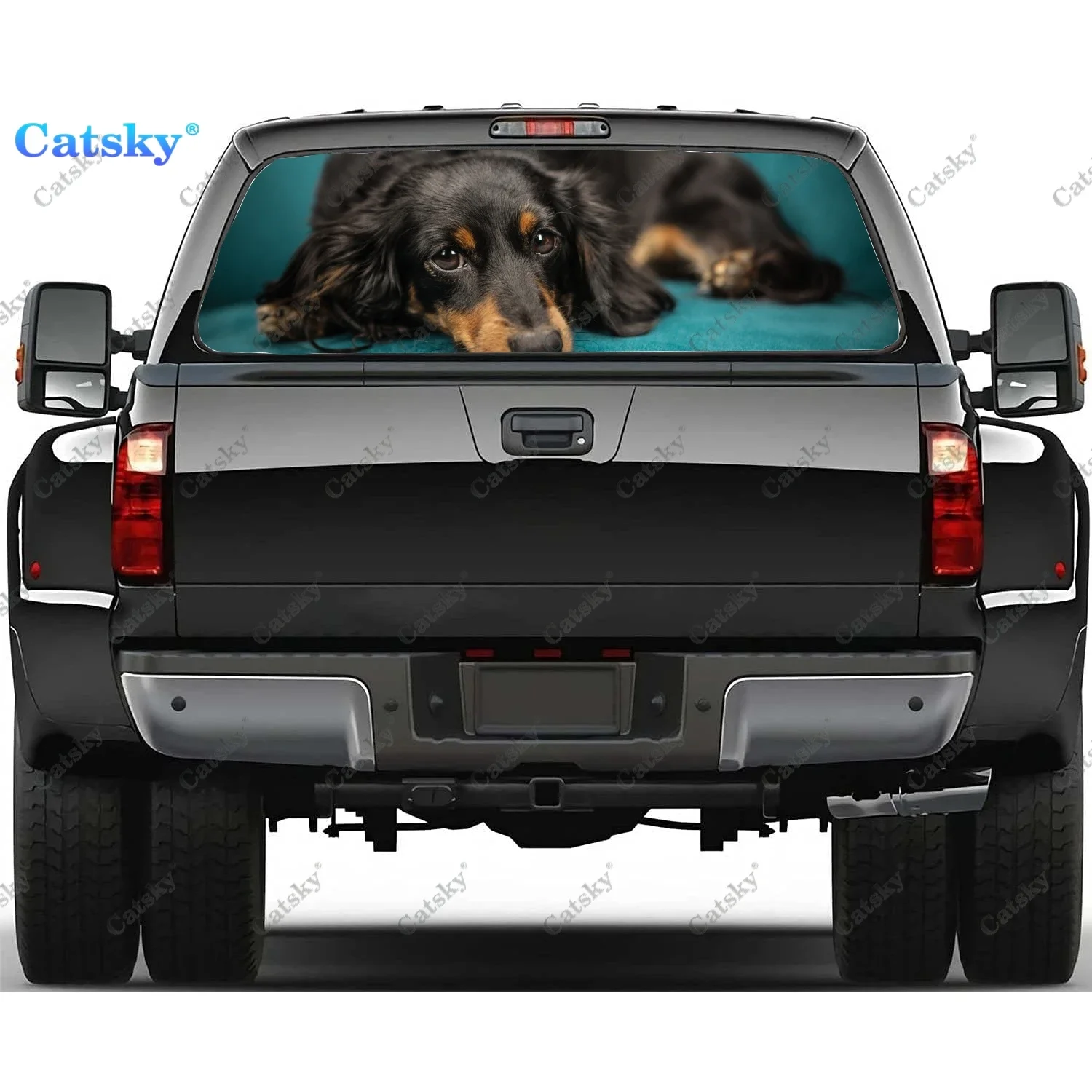 

dachshund animal Window Decal Sticker Graphic PVC Decorative Truck Sticker Perforated Vinyl Universal Sticker