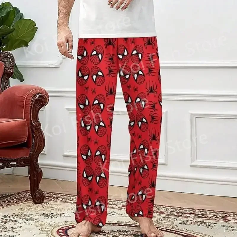 Kawaii Spider Hellokitty Pajama Pants Leisure Loose Couple Unisex All Over Print Cartoon Bottoms Lady Home Lounge Wear Trousers