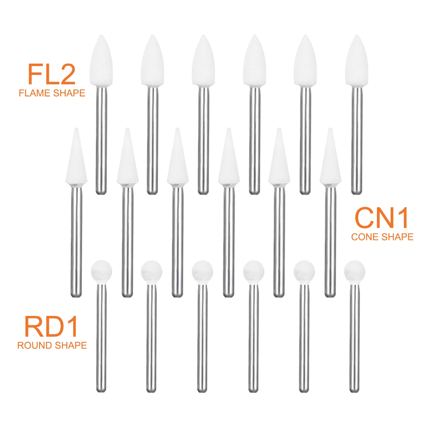 JOLANT 12Pcs/Box Dental White Stone Polishers FG Polishing Kit Aluminum Oxide For Finishing Porcelain Enamel Composite Resin