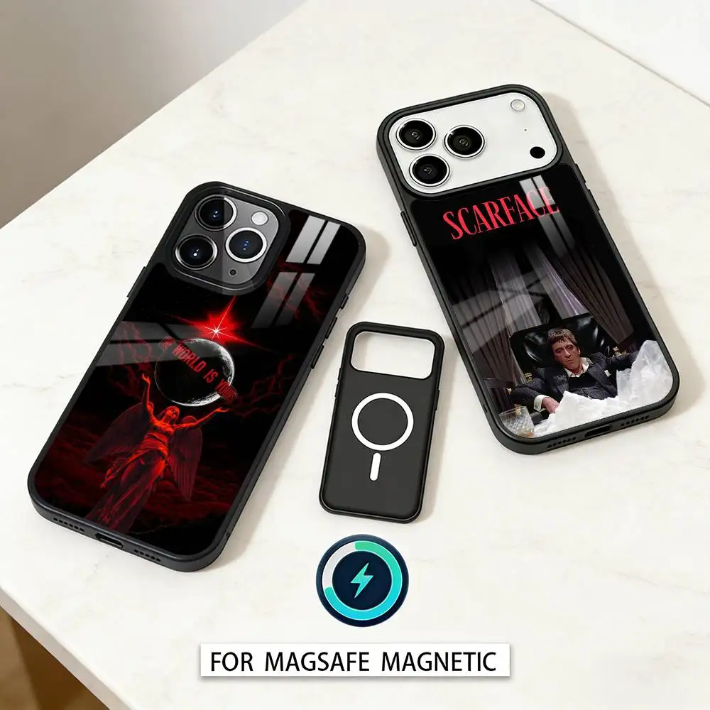 

S-Scarface 1983 Film Phone Case For iPhone 17,16,15,14,13,12,Pro,Max For Magsafe Magnetic Wireless Charging