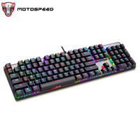 Motospeed CK104 Gaming Mechanical Keyboard 104 Keys RGB Backlit Wired Computer Office Typing Keyboards Red Switch For PC Laptop