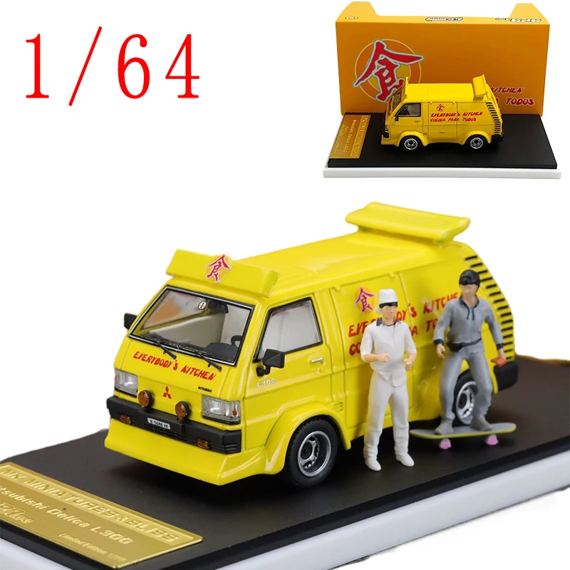 

MK литой под давлением масштаб 1/64 Mitsubishi Delica, модель автомобиля из сплава, грузовик с едой и куклой, игровые транспортные средства, игрушки для мальчиков, подарок, оригинальная коробка