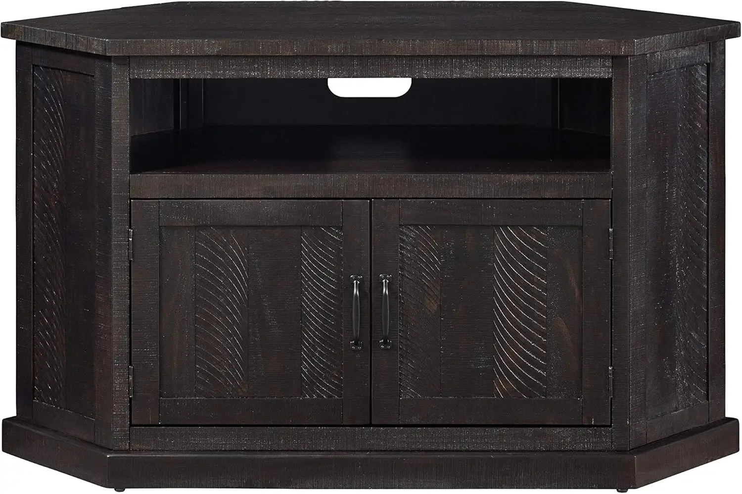 Tv Stand - Rustic Espresso Entertainment Center - Farmhouse Style - Large Versatile Cabinet Provides Ample Storage