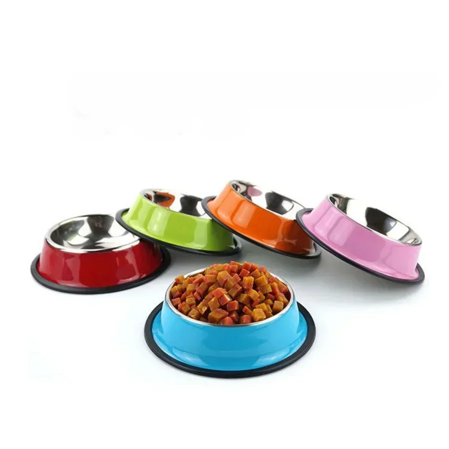 1PC Stainless Steel Dog Bowl Cat Bowl Non-slip Large Dog Food Basin Dog Basin Stainless Steel Pet Bowl Pet Supplies