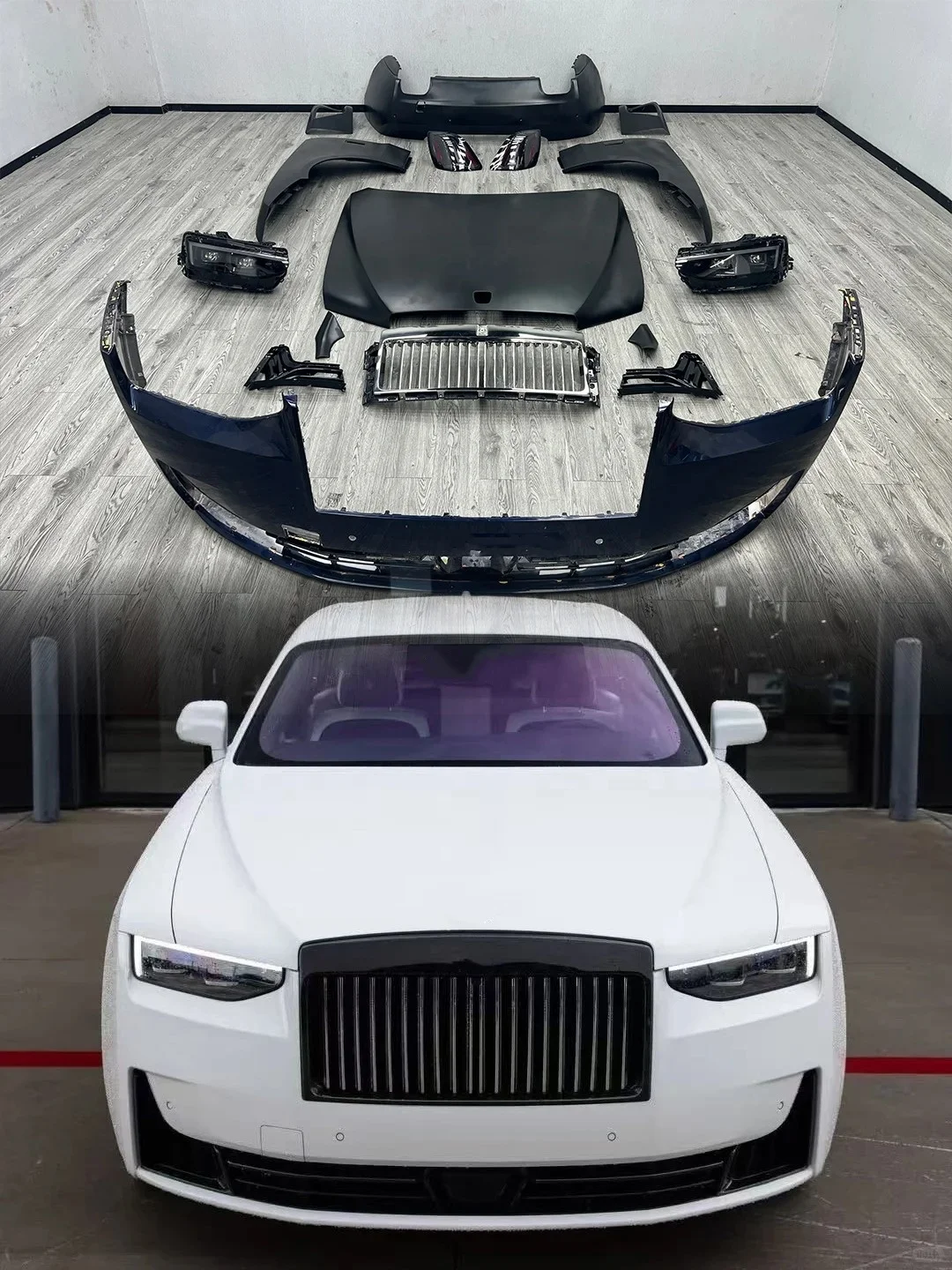 Complete OEM Facelift Conversion & Custom BuildFor Ghost Old To New Body Kit Front Bumper Ille Headlight Exterior Conversion Up
