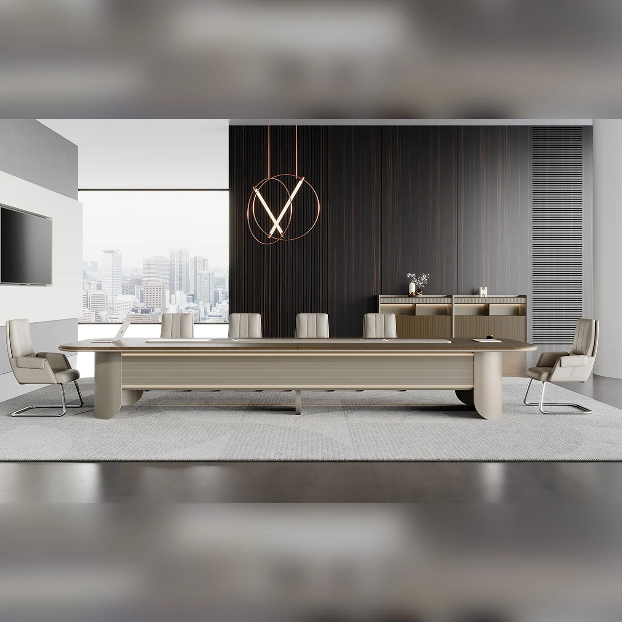 

#Modern Ergonomic Convertible Durable Boardroom Conference Desk-Office Furniture For Commercial Use