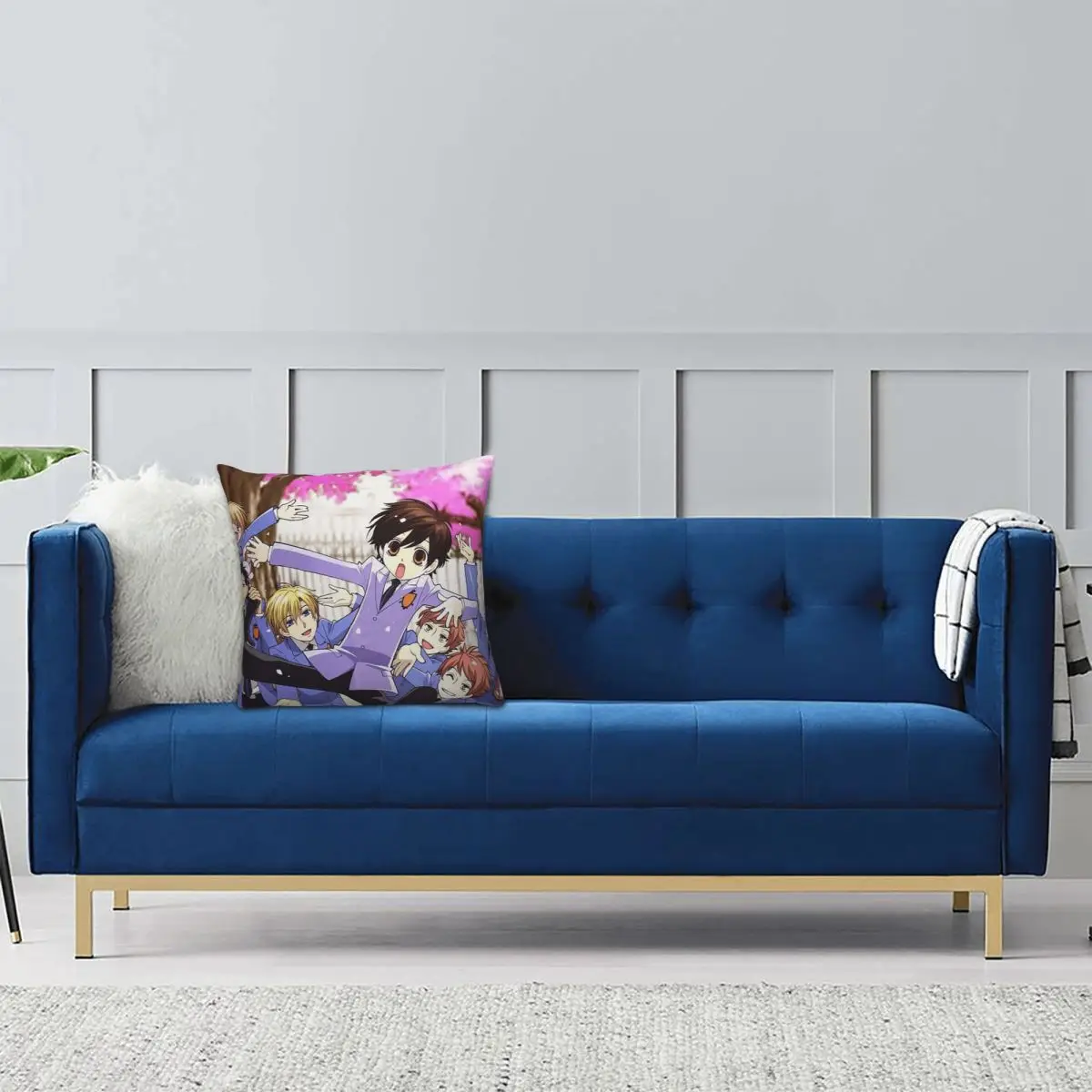 Anime Ouran High School Host Club Square Pillowcase Pillow Cover Cushion Decor Comfort Throw Pillow for Home Living Room