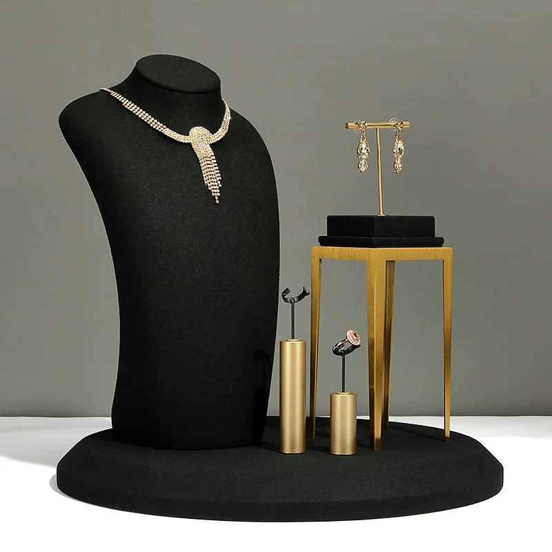 Black super-fine jewelry display stand ring stud necklace pendant bracelet storage display stand counter display stand