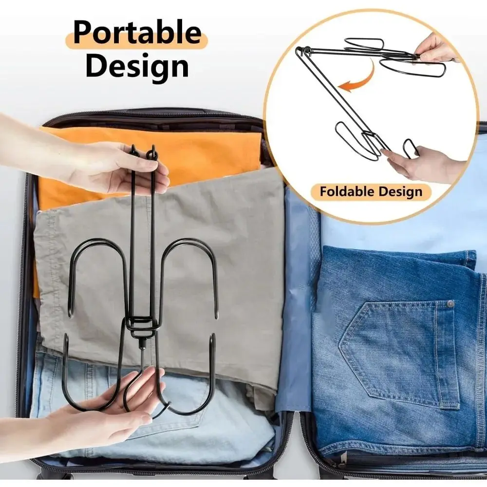 Foldable Metal Hat Hanger Rotating Top Hook 4 Hooks Baseball Cap Organizer Multipurpose Large Capacity Hanging Hat Rack Home