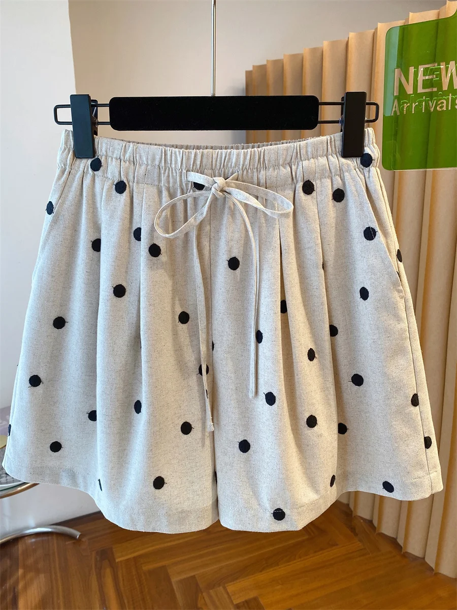 Calças Retro Coreanas de Cintura Alta e Pernas Largas para Mulheres, Leves, Respiráveis, Casuais, Corte Reto Assimétrico