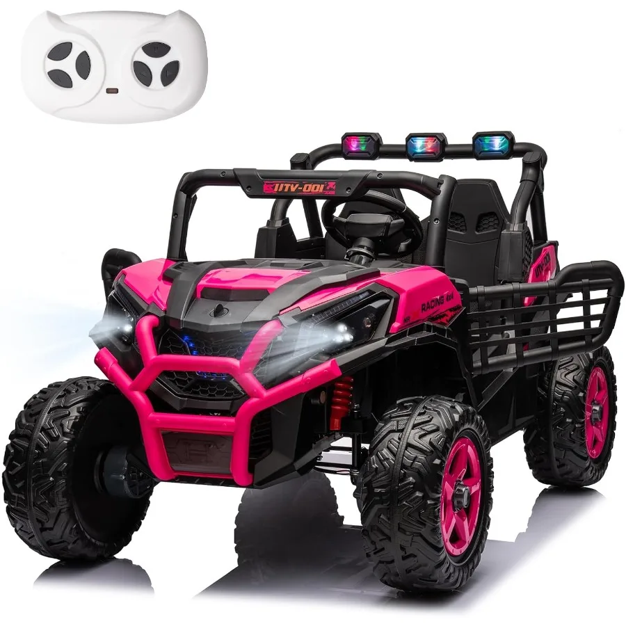 24V 電動乗用車、2人乗りUTV、バッテリー駆動、リモコン付き、4WD、並列式乗用トラック、青色